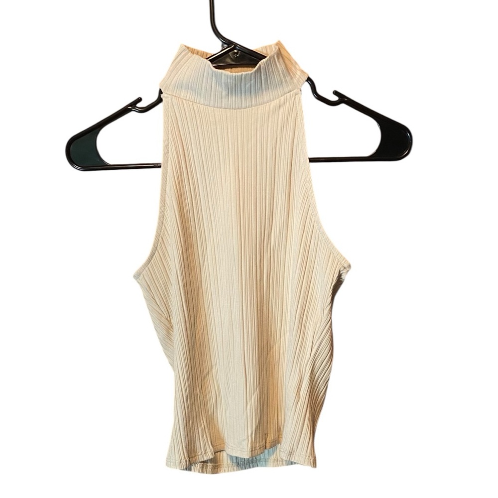 Sadie & Sage Cream Ribbed Tank Medium NWT Minimalist Coastal Quiet Luxury